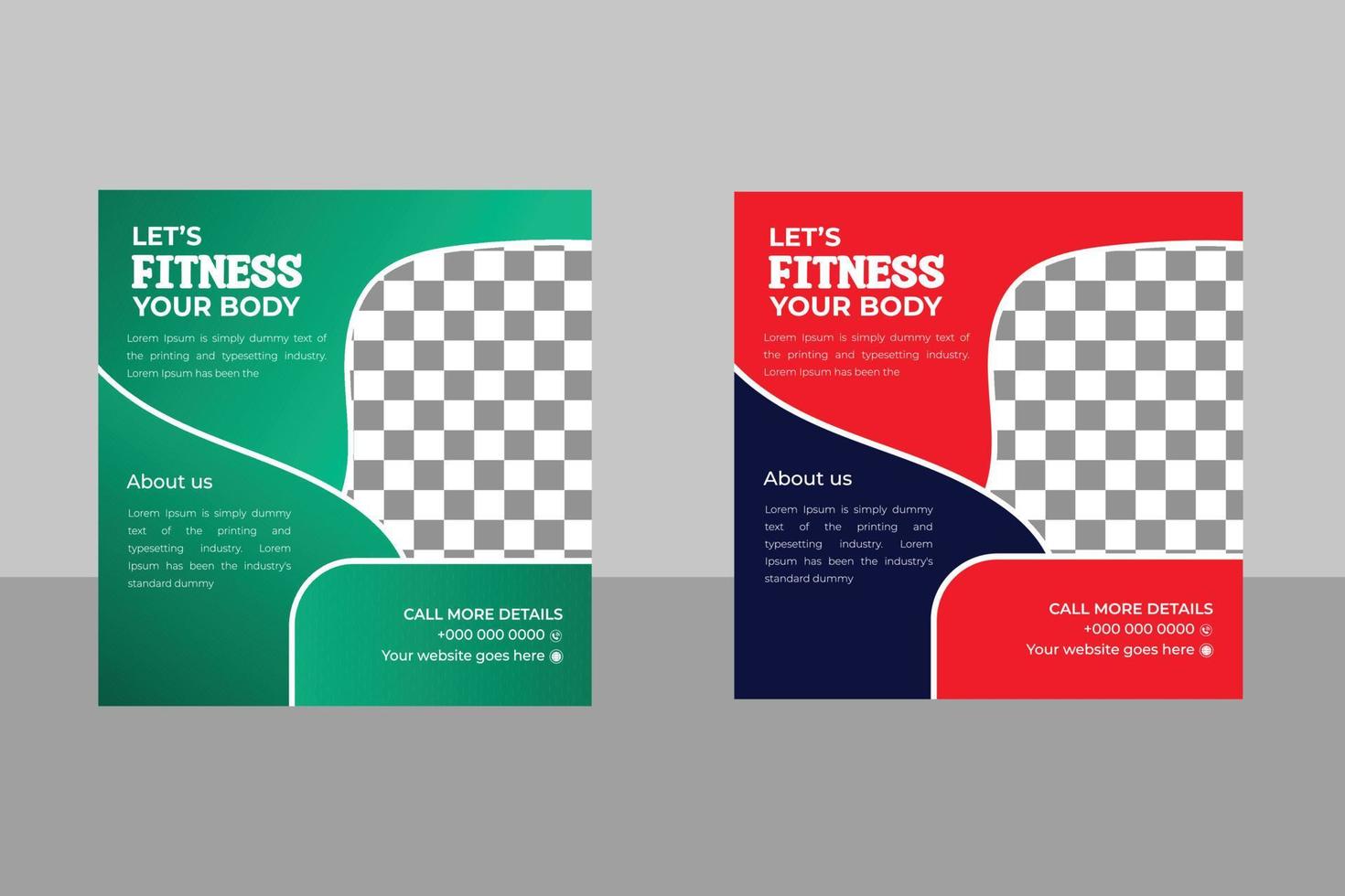 Gym or Fitness Social Media Post vector