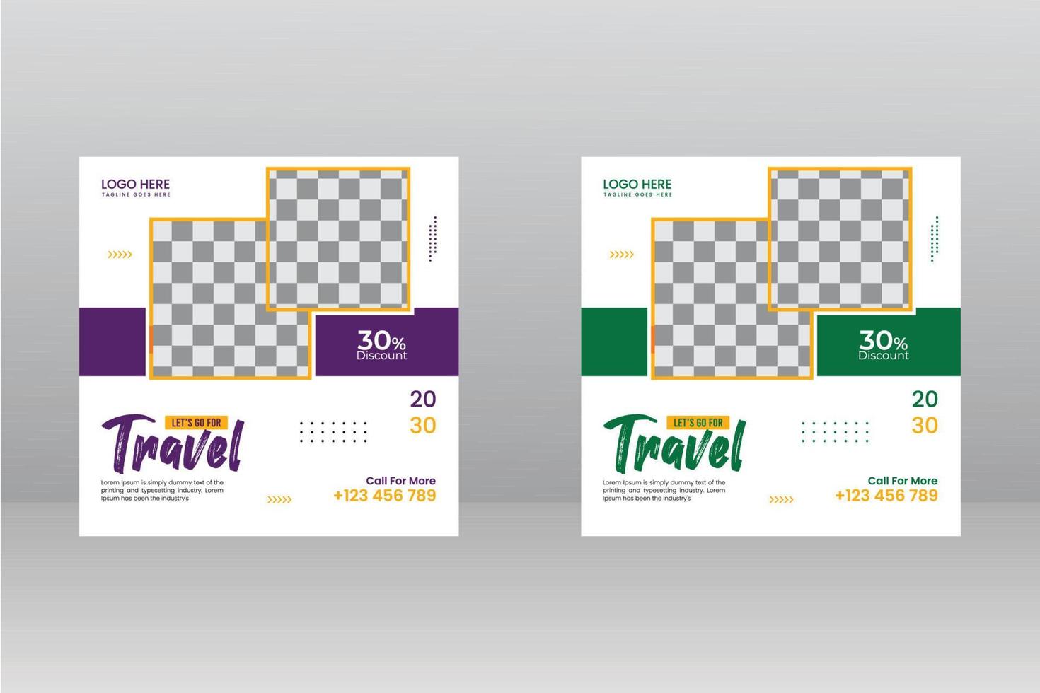 Tours And Travel Social Media Post vector