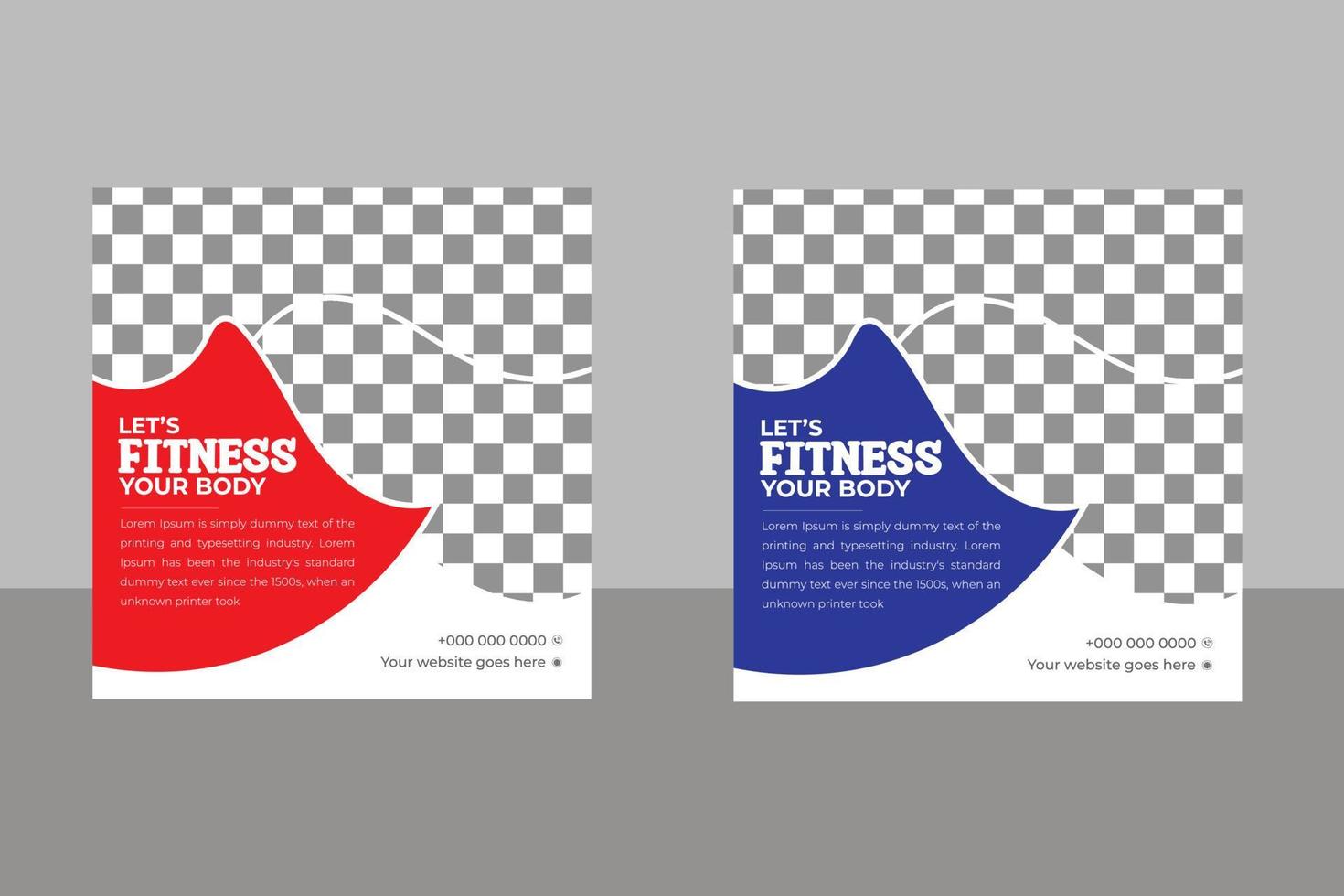 Gym Or Fitness Social  Media Post vector