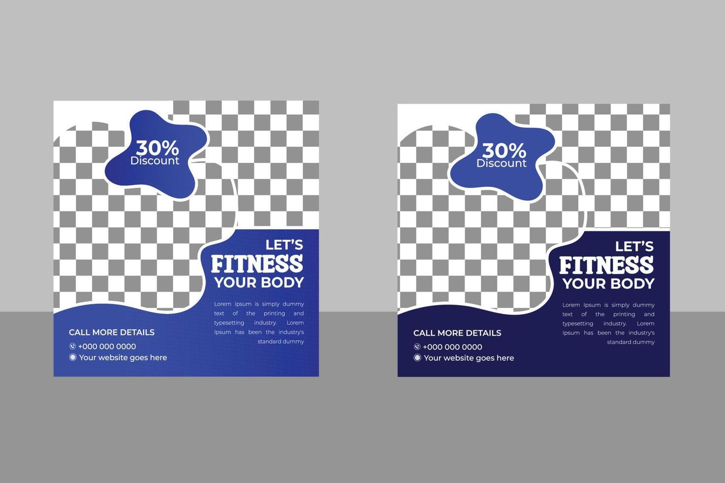 Gym or Fitness Social Media Post vector