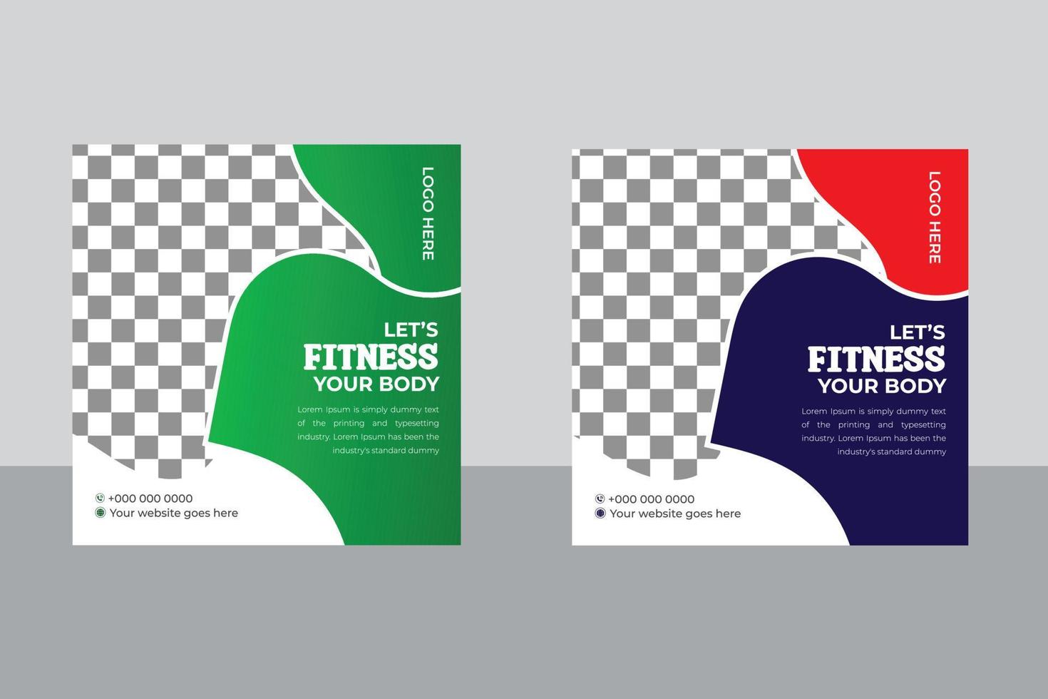 Fitness or Gym Social Media Post Template vector