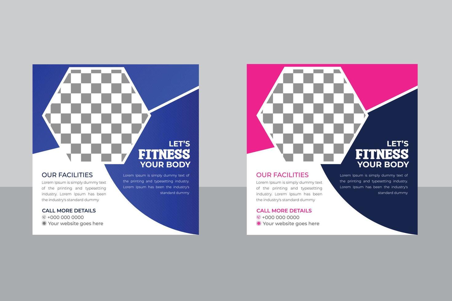 Gym Or Fitness Social  Media Post vector