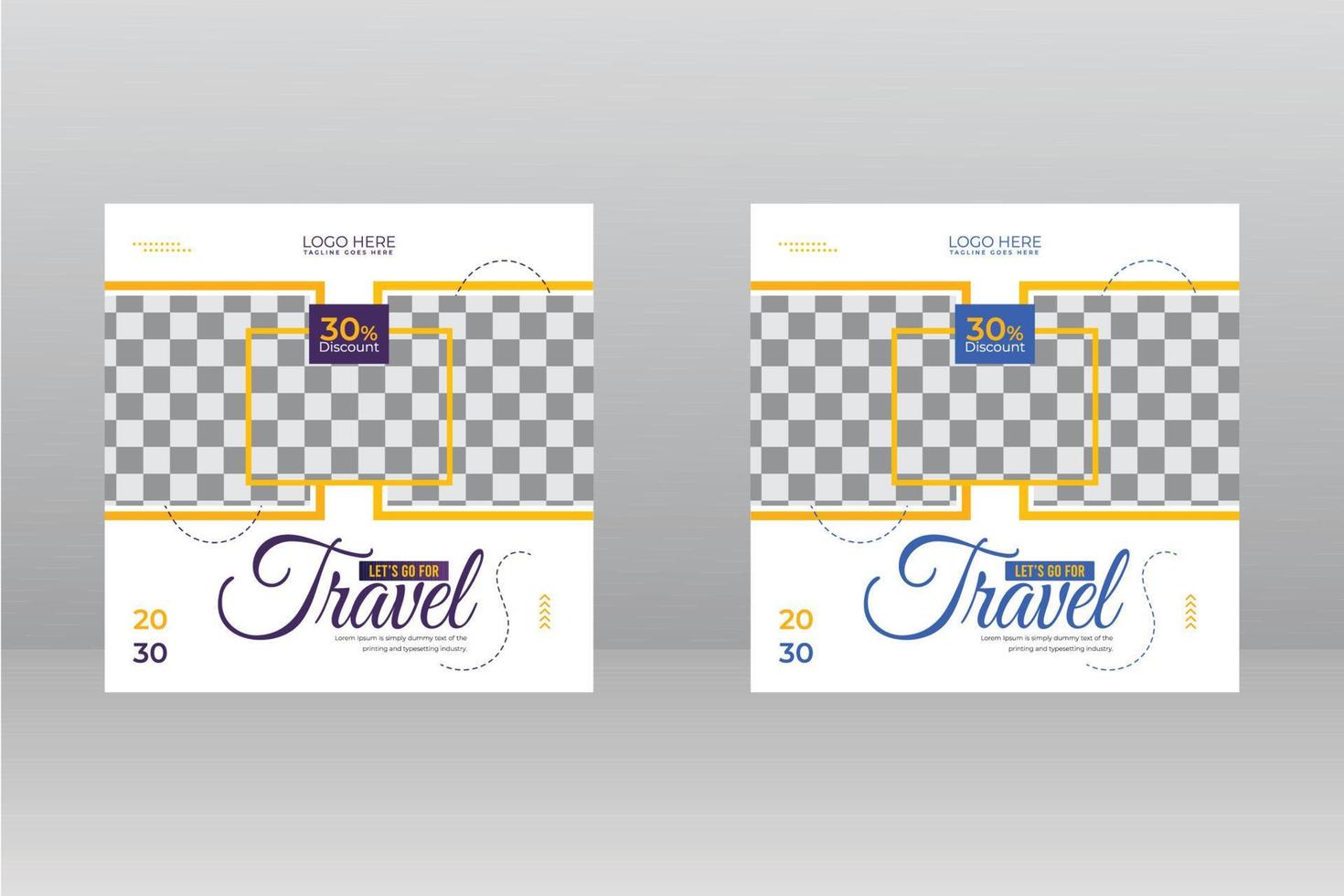 Tours And Travel Social Media Post vector