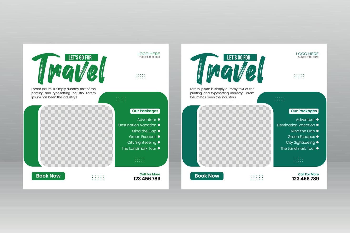 Tours and Travel Social Media Post vector