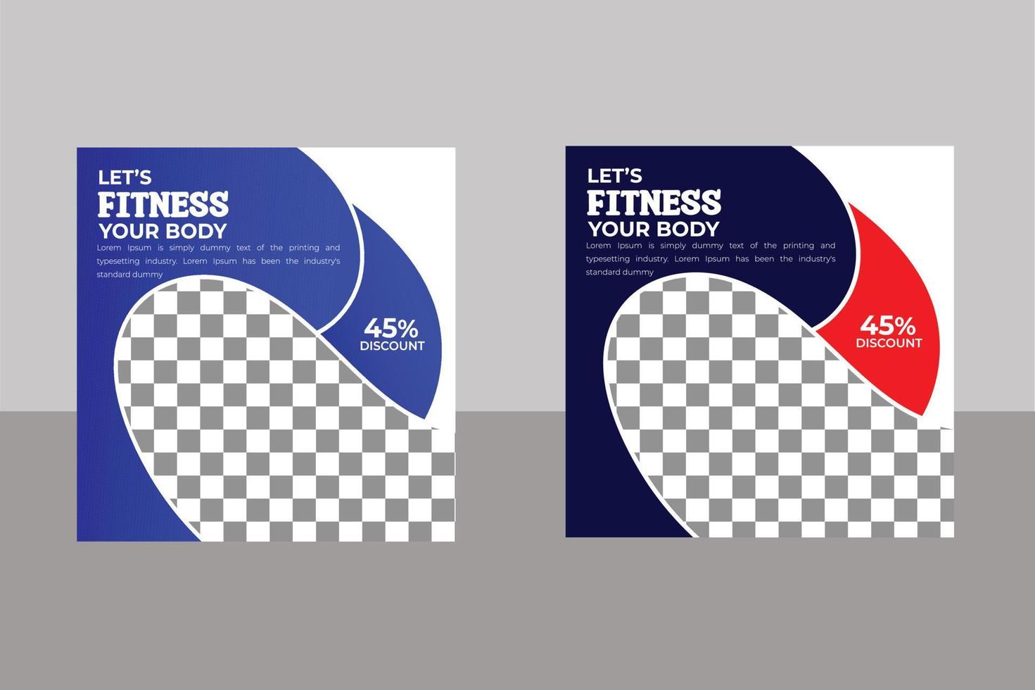 Fitness or Gym Social Media Post Template vector