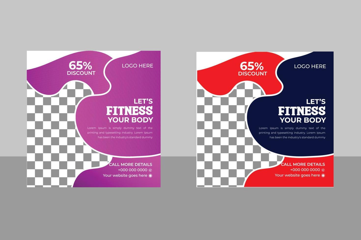 Gym or Fitness Social Media Post vector
