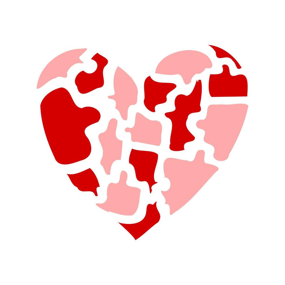 Love shape with puzzle style vector