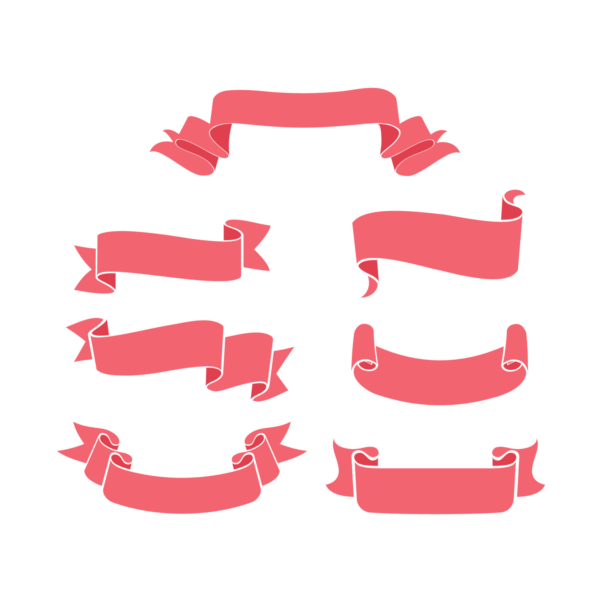 set of beautiful pink ribbon 19051885 Vector Art at Vecteezy