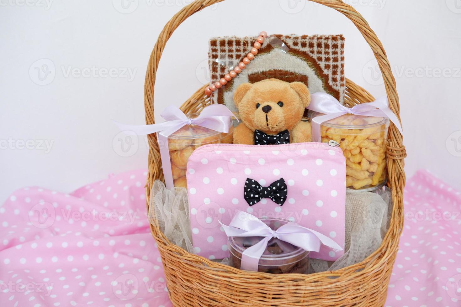 beautiful gift basket as a background photo