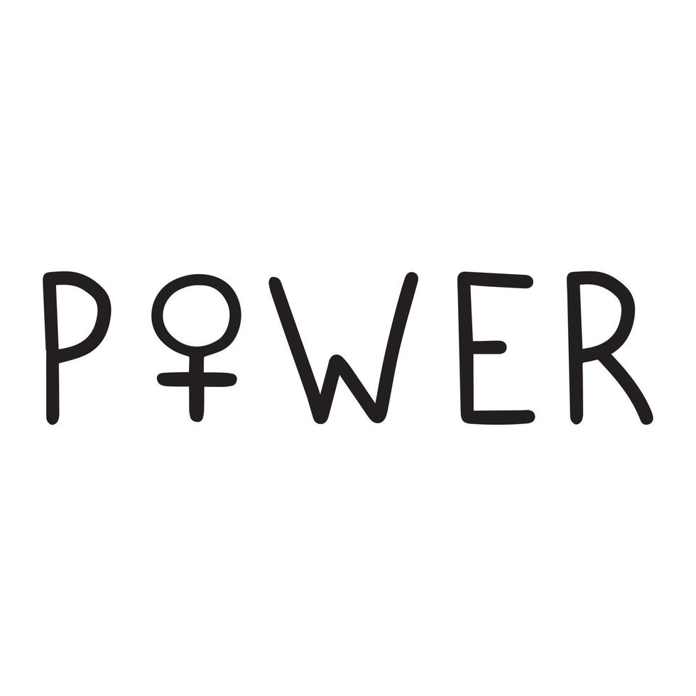 Girl power quote. Grl pwr slogan. Female, feminism symbols. vector