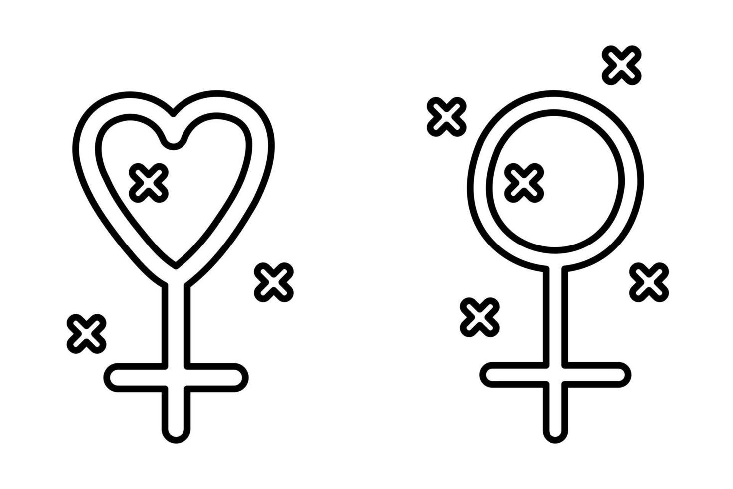 Gender symbol female. Element for greeting cards, posters, stickers and seasonal design. vector