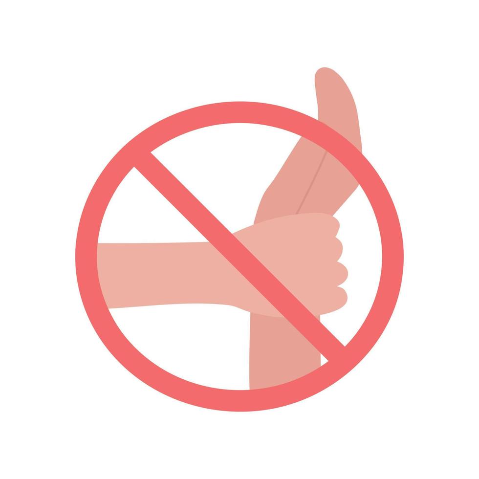 Violence prohibition icon. Line art concept. Campaign Poster Template. Vector illustration