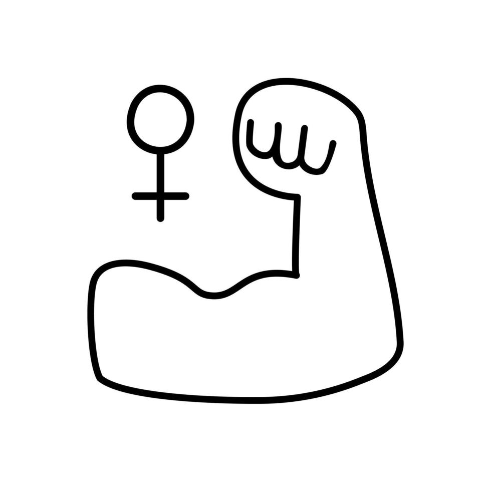 cita de poder femenino. eslogan grl pwr. femenino, símbolos del feminismo. vector