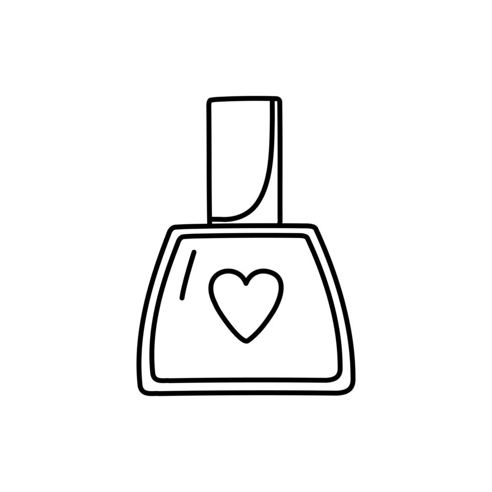 Single hand drawn element of nail varnish. Elements for greeting cards