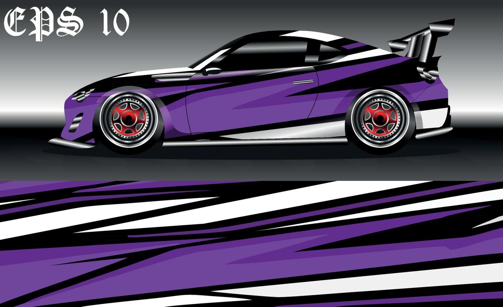 Car wrap design. Livery design for racing car. sedan, hatchback. vector format.