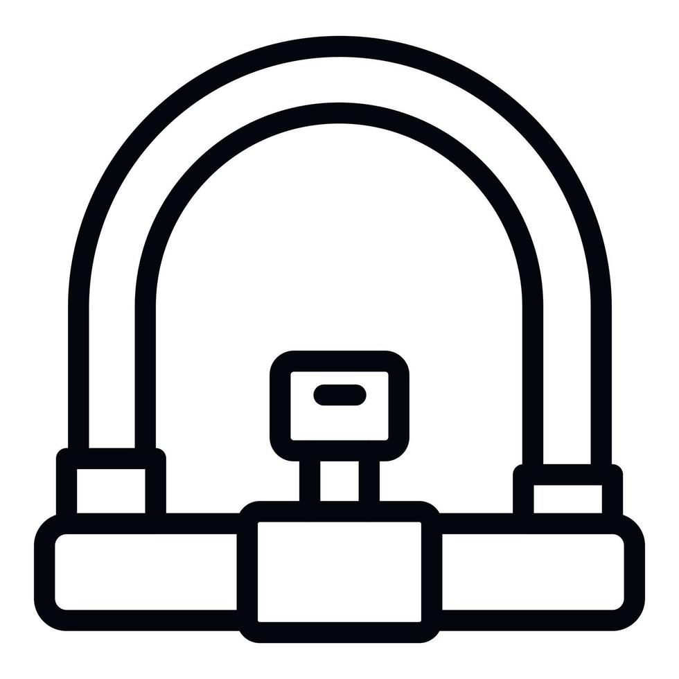 Key cycling lock icon outline vector. Safety bicycle vector