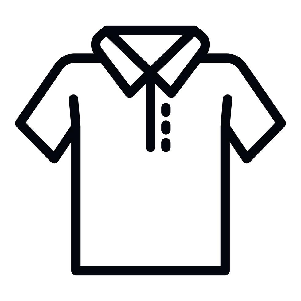 vector de contorno de icono de camisa de algodón. polo de uniforme