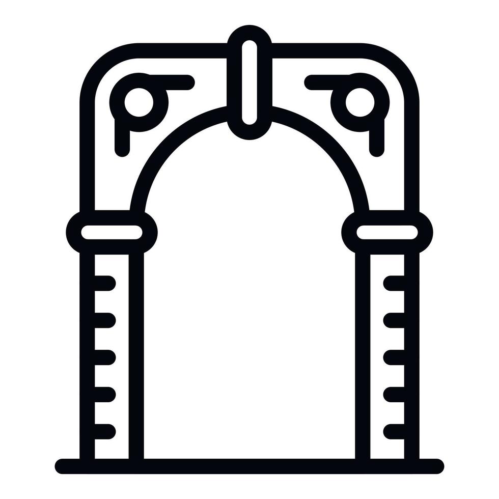 Metal door icon outline vector. Home entrance vector