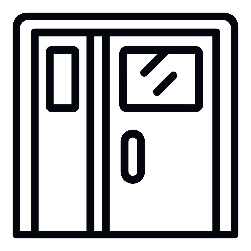 Door icon outline vector. Front home vector