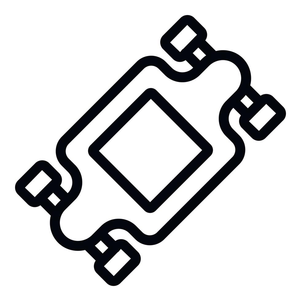 Longboard icon outline vector. Skate board vector