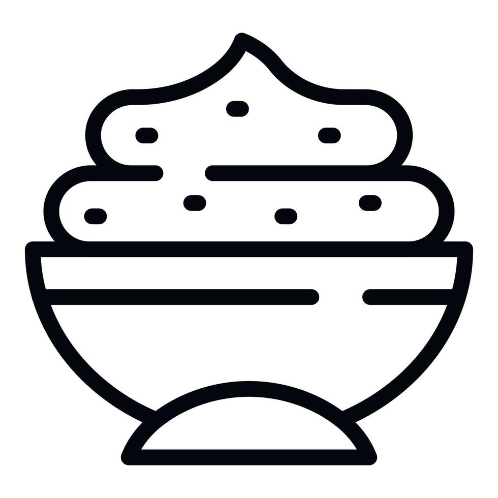 Vegetable hummus icon outline vector. Top bread vector