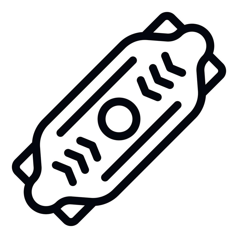 Longboard board icon outline vector. Skateboard wheel vector