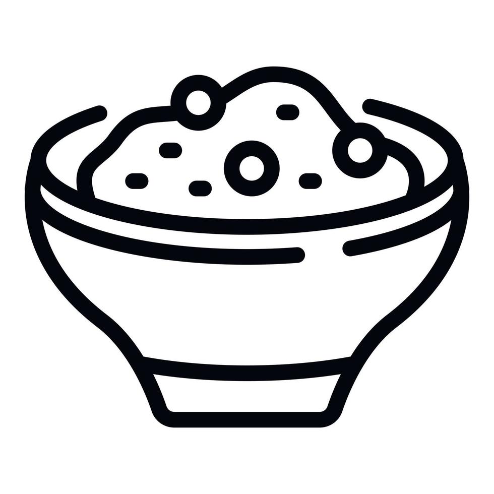 Bowl hummus icon outline vector. Plate day vector