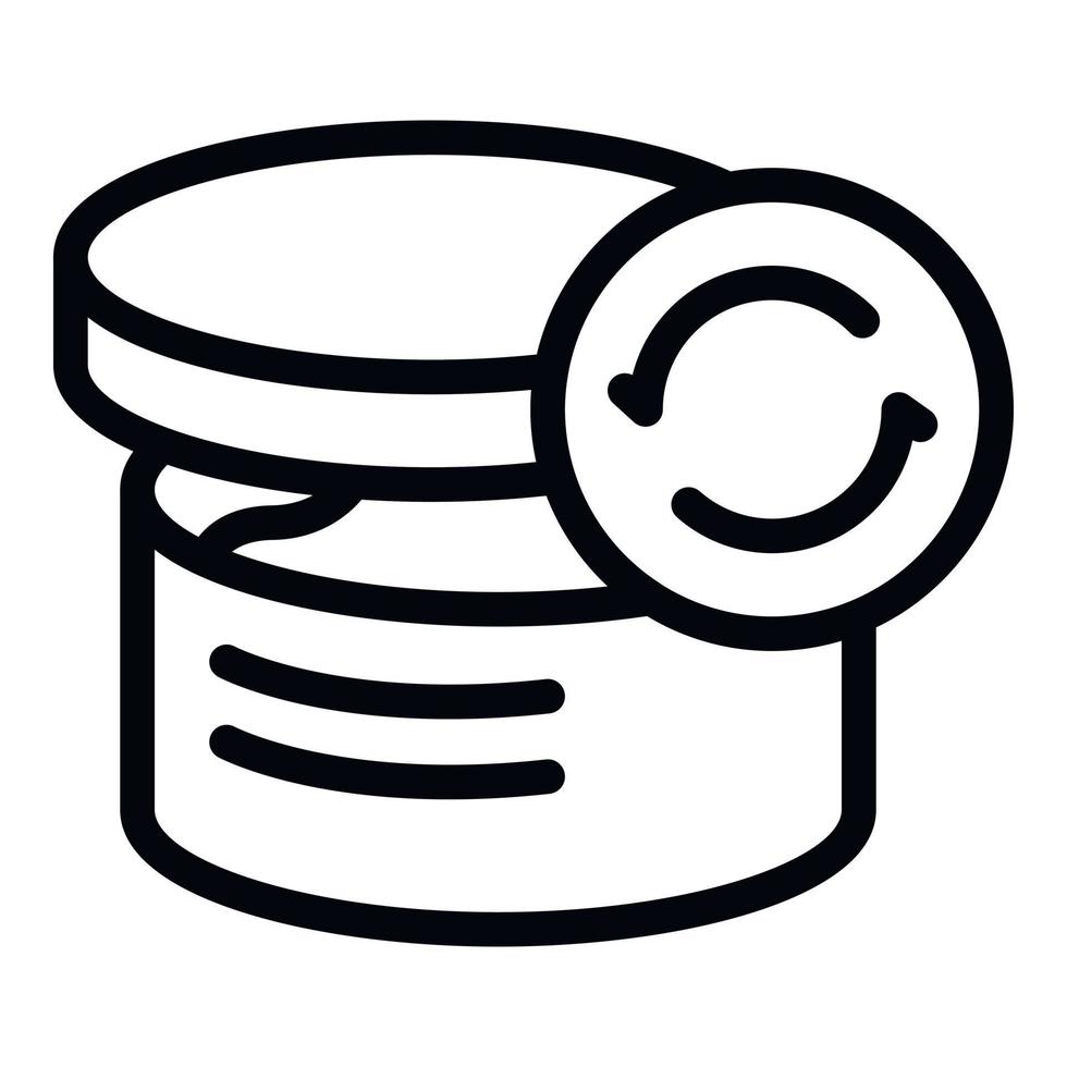 Change goods box icon outline vector. Delivery service vector