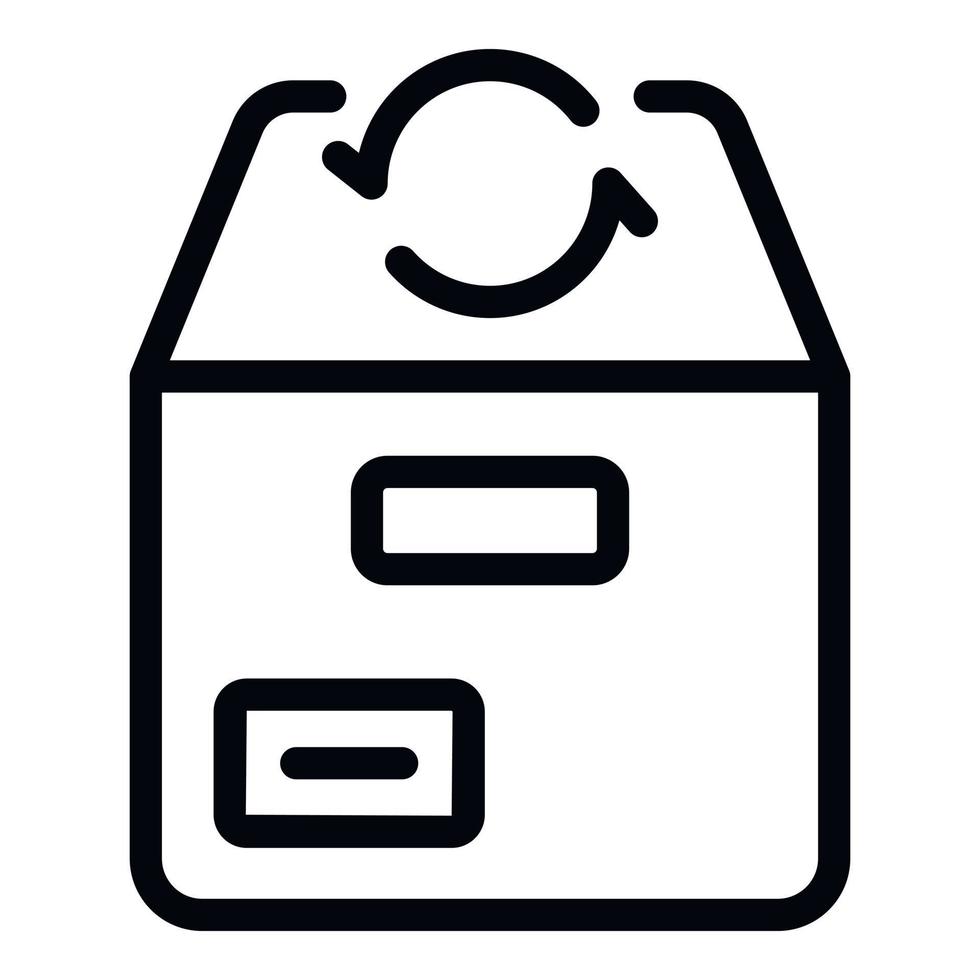 Refund store icon outline vector. Box shipment vector