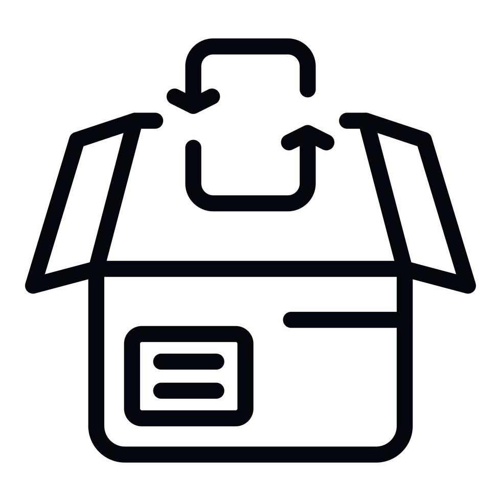 Return box icon outline vector. Delivery store vector