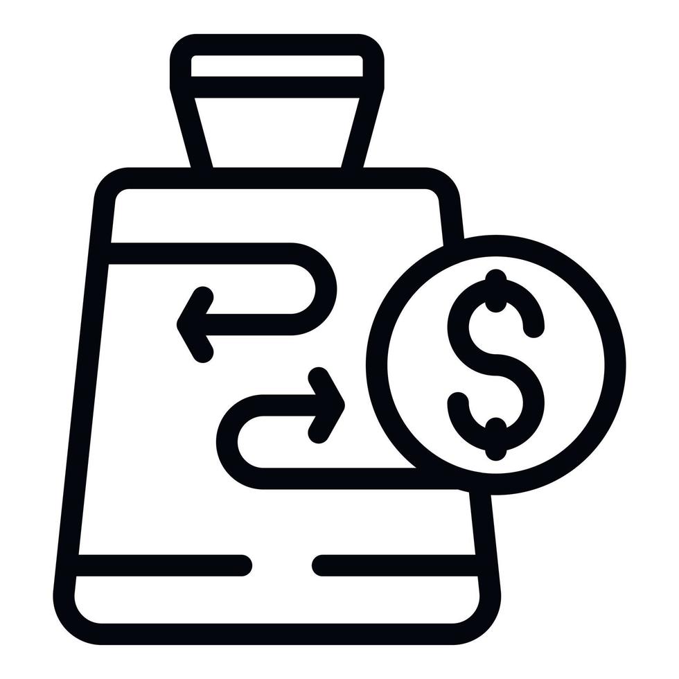 Purchase returns icon outline vector. Return product vector