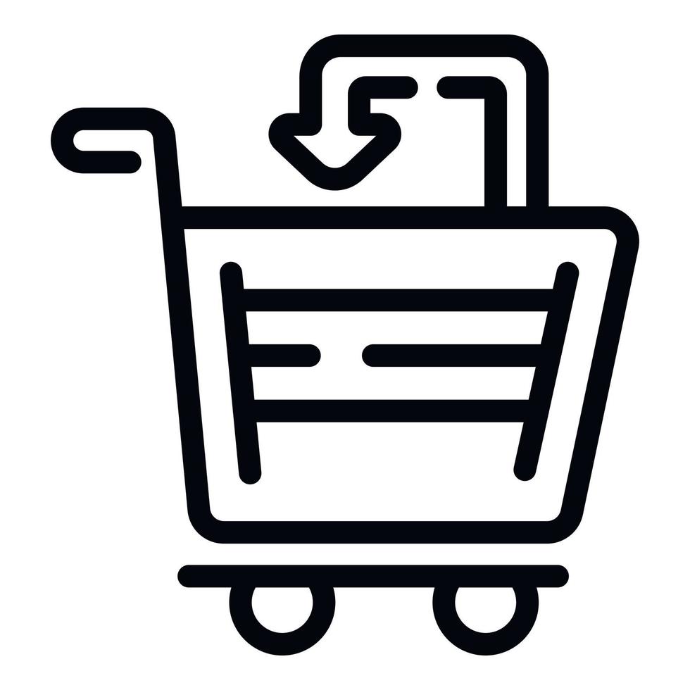 Shop cart icon outline vector. Return service vector