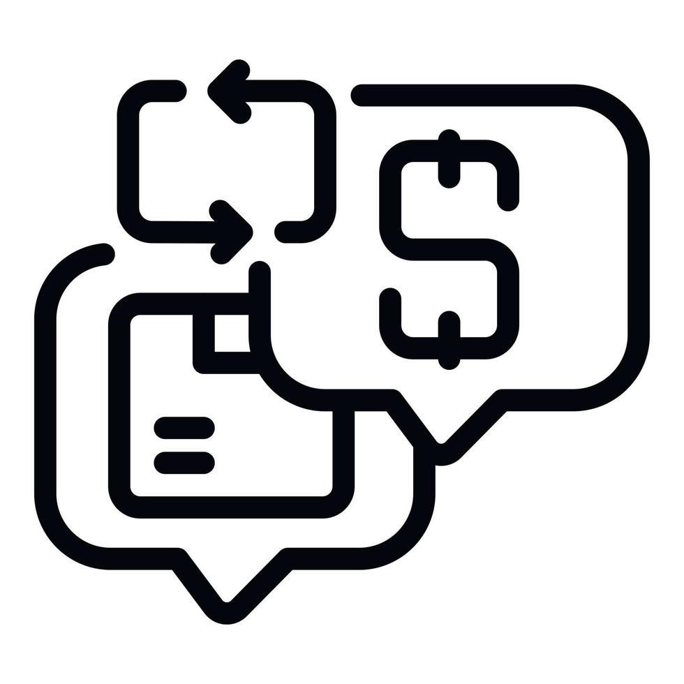 Return box chat icon outline vector. Service delivery vector