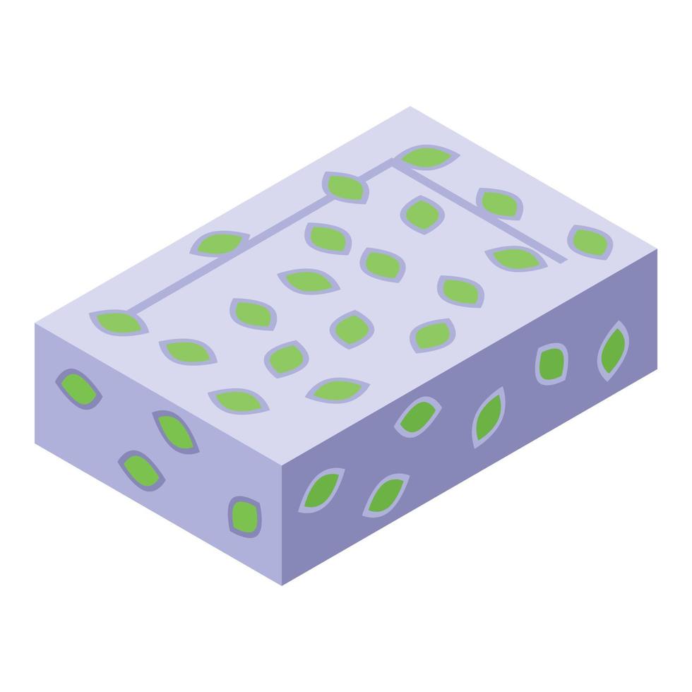 White halva icon isometric vector. Sweet halwa vector