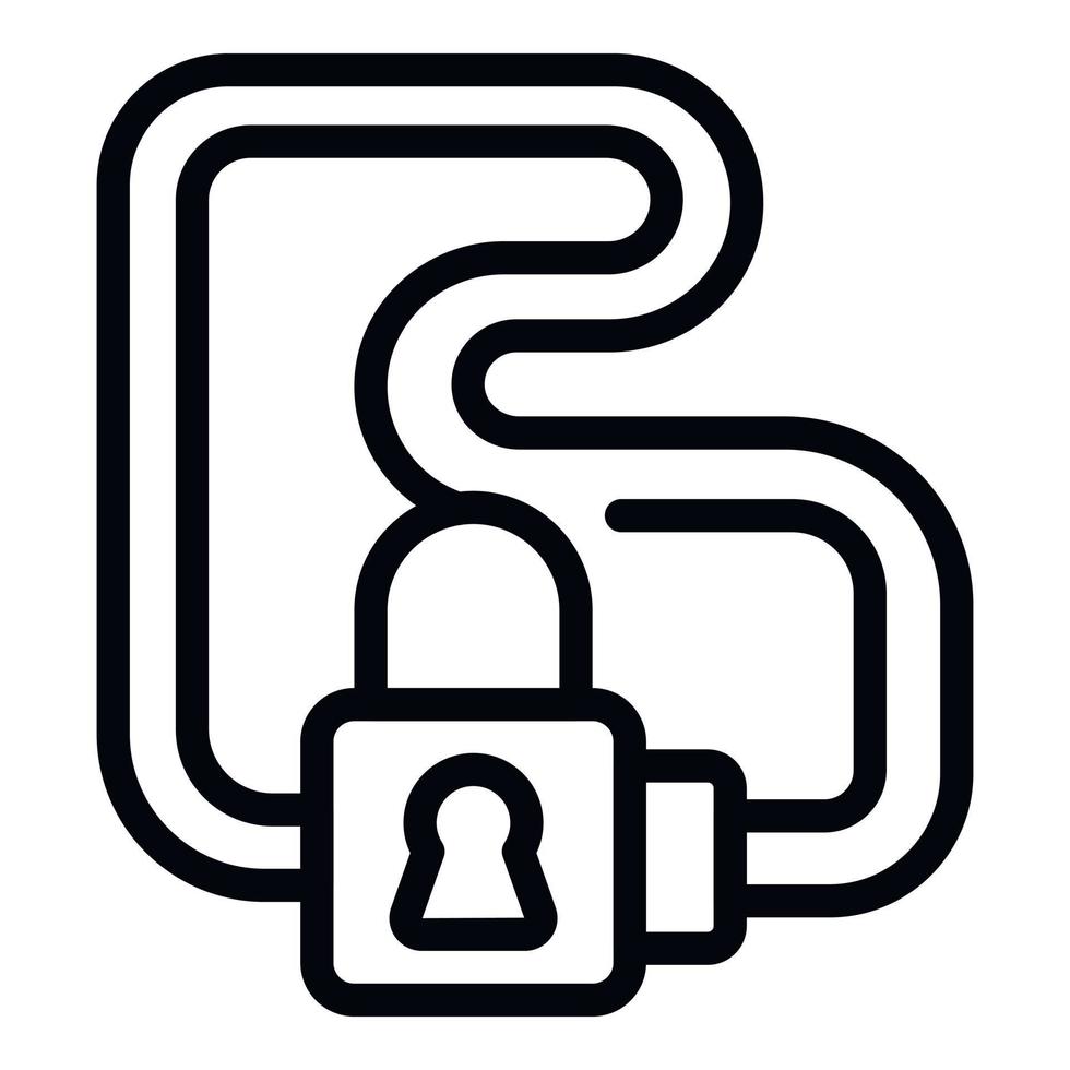 Rent cycling lock icon outline vector. Safety lock vector