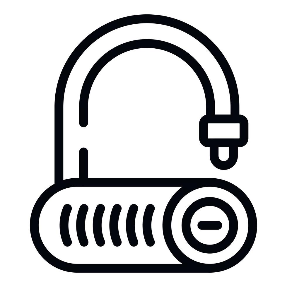 Transportation lock icon outline vector. Safety sport vector