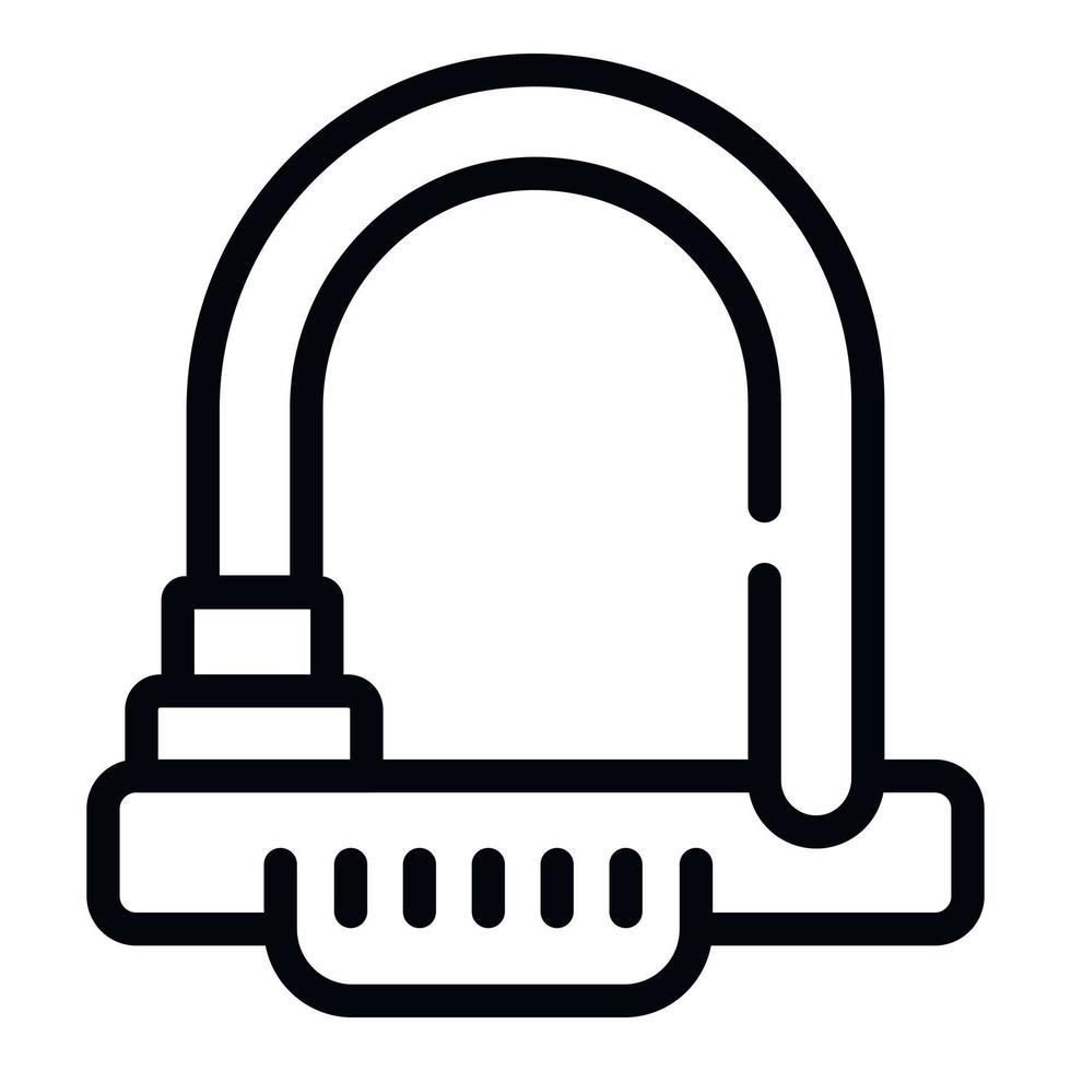 Vehicle cycling lock icon outline vector. Safety sport vector