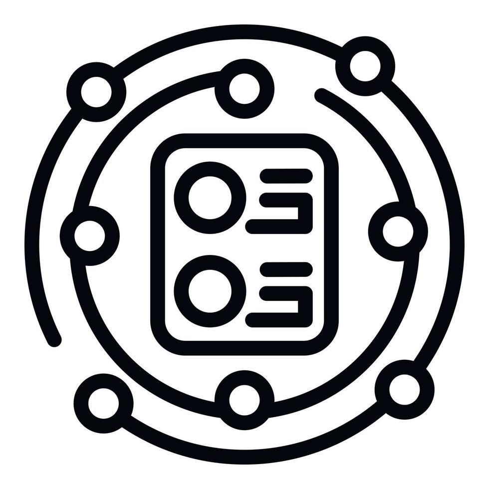 Info key point icon outline vector. Main list vector