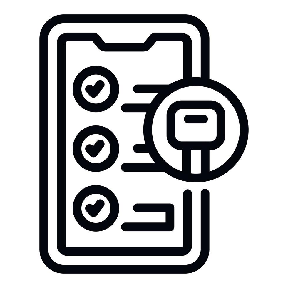 Smartphone key icon outline vector. Business point vector