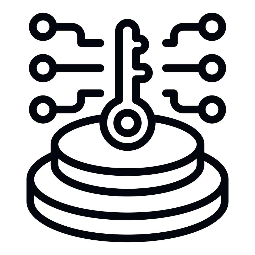 Digital key icon outline vector. Main check vector