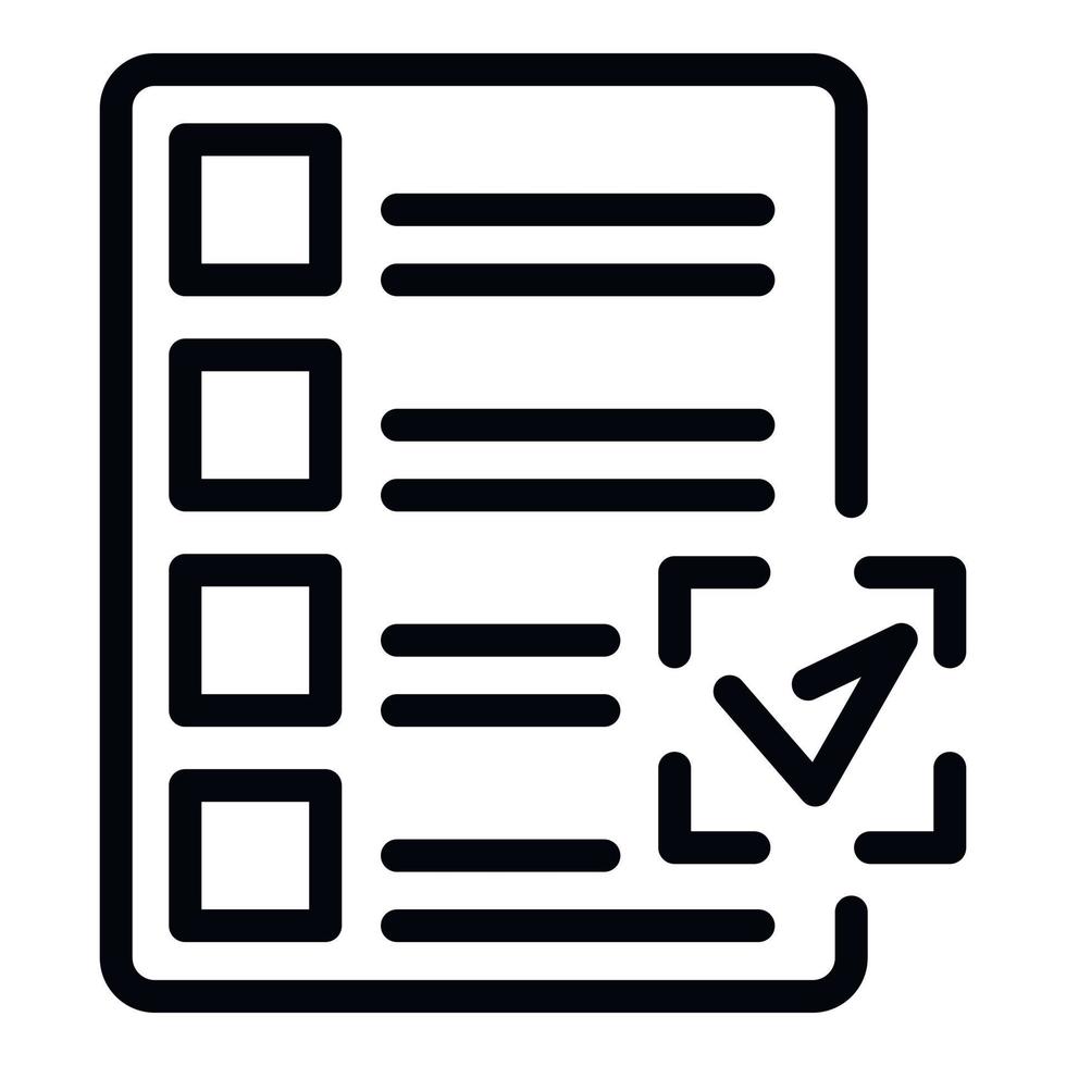 To do list icon outline vector. Point key vector
