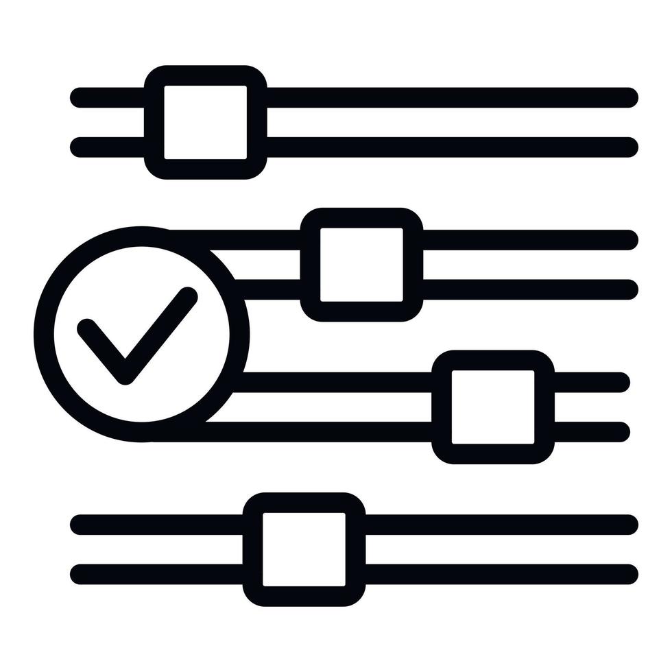 Equalizer key point icon outline vector. Main conclusion vector