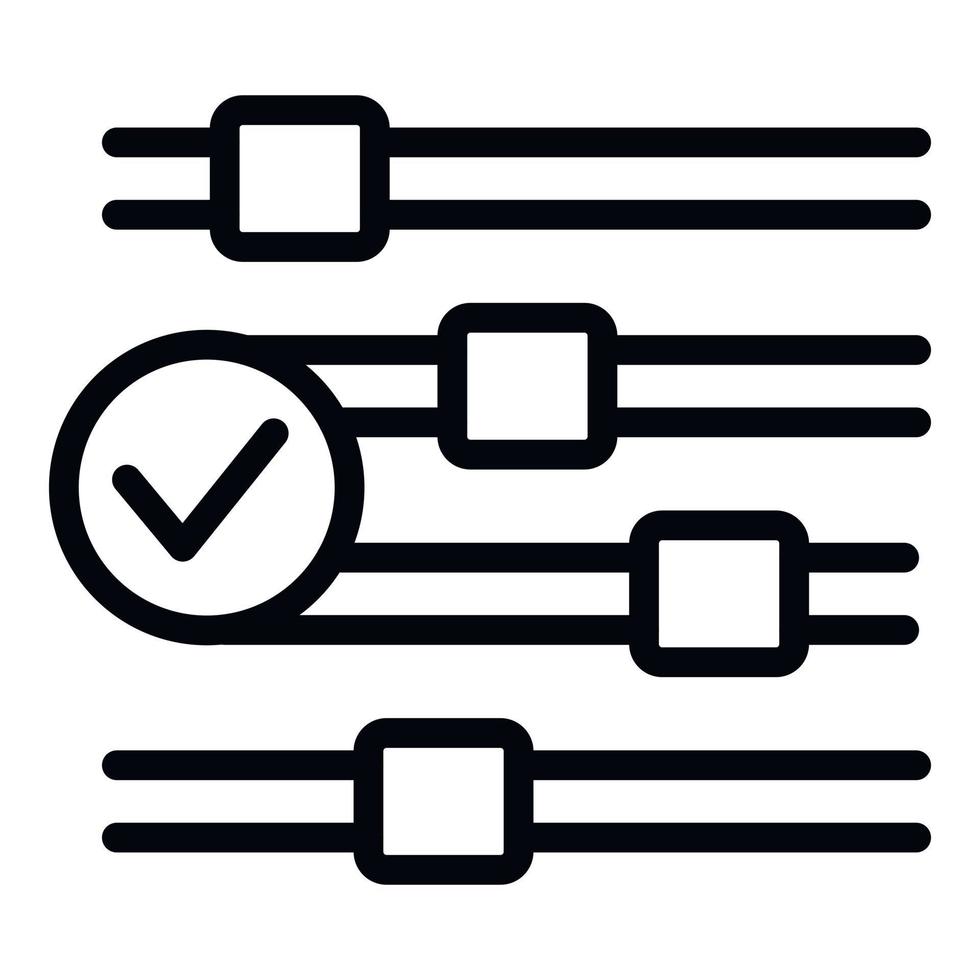 vector de contorno de icono de punto clave de ecualizador. conclusión principal