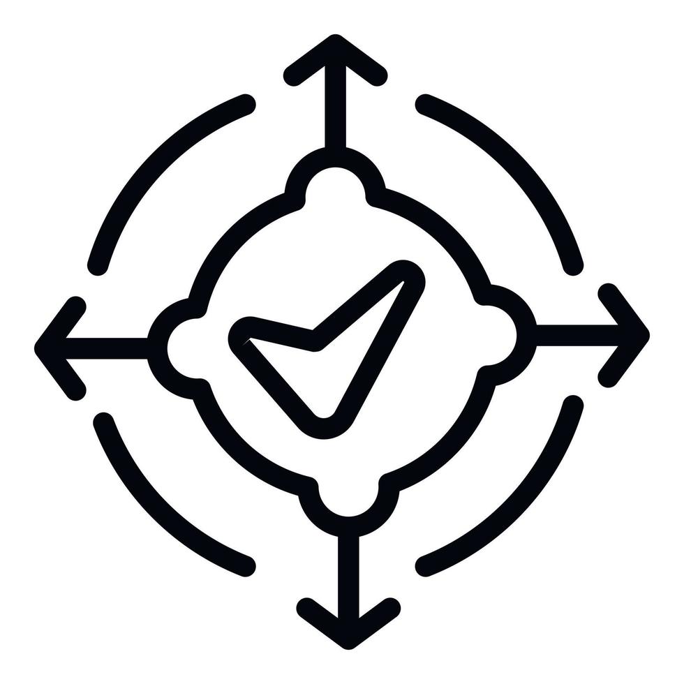 Change key point icon outline vector. Main conclusion vector