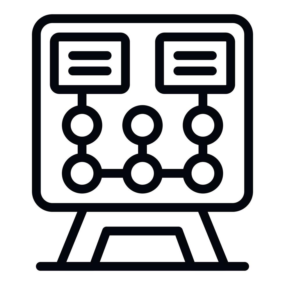 Board key point icon outline vector. Main check vector