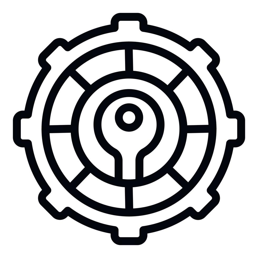 Wheel key point icon outline vector. Main conclusion vector