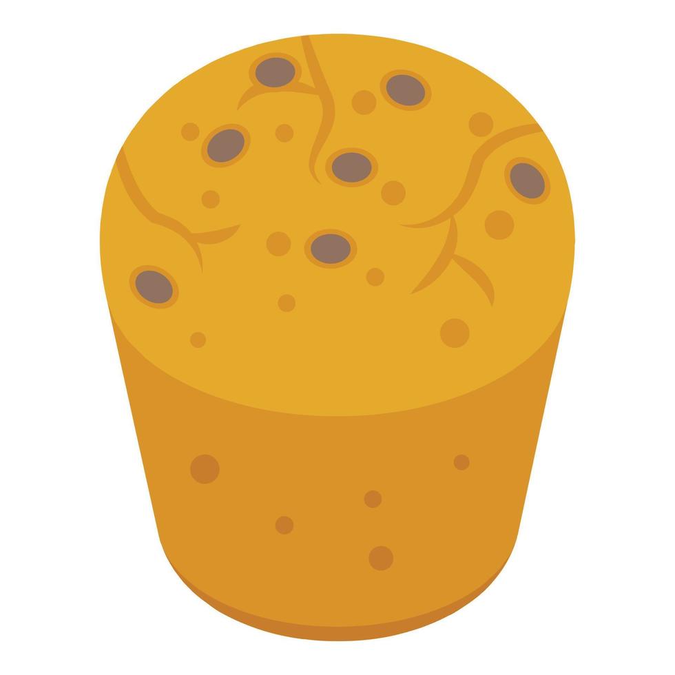 vector isométrico de icono de panettone de pastelería. pastel dulce