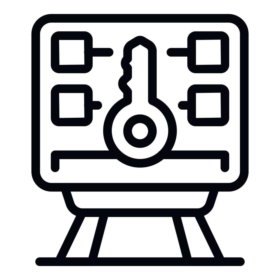 Key point board icon outline vector. Main business vector