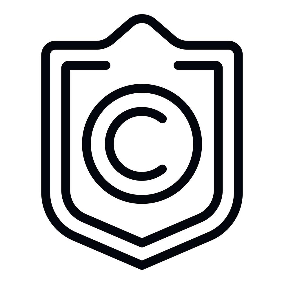 Collagen shield icon outline vector. Cosmetic skin vector