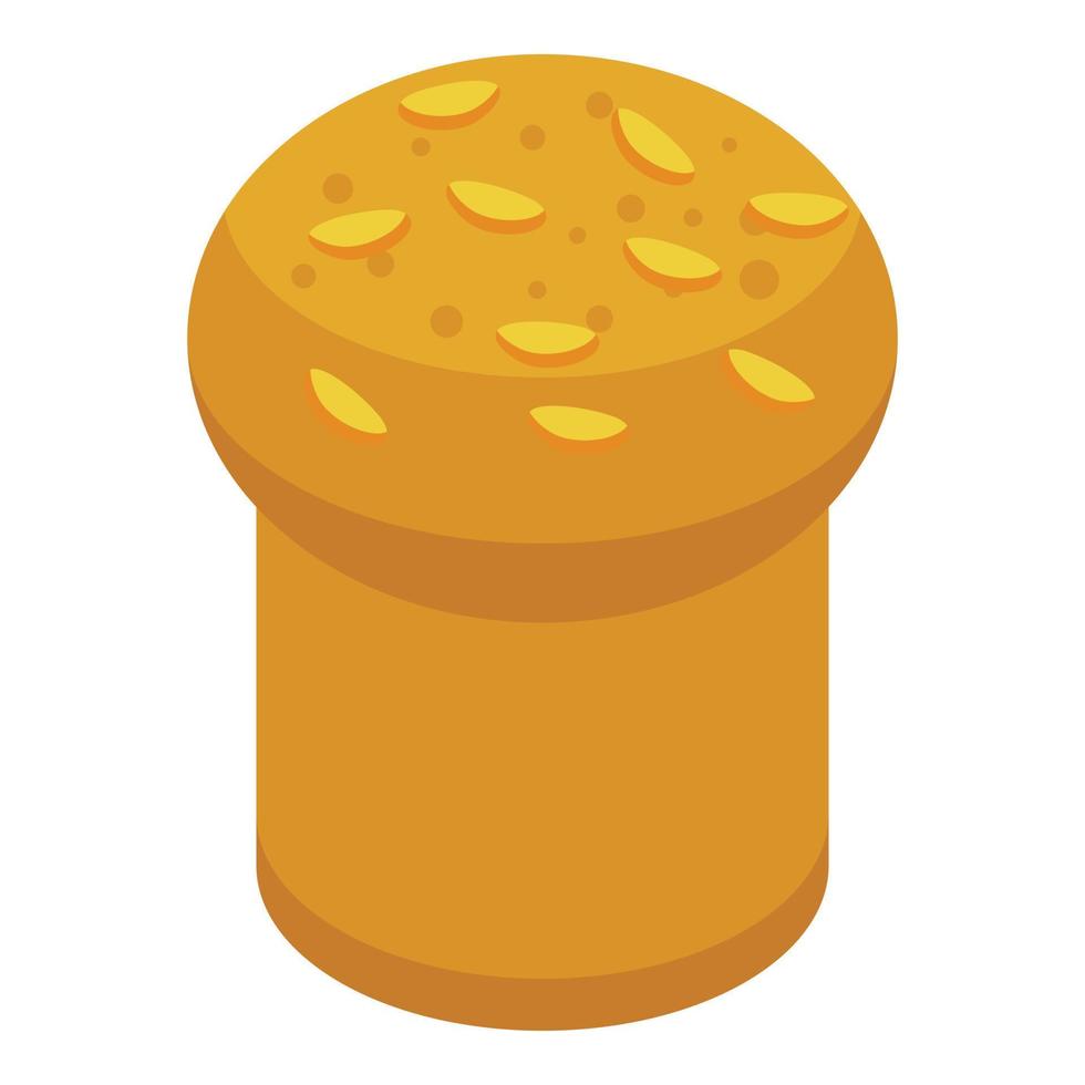 Small panettone icon isometric vector. Sweet cake vector